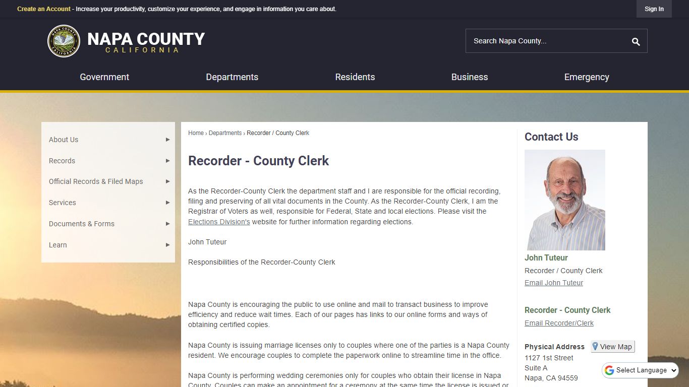 Recorder - County Clerk | Napa County, CA
